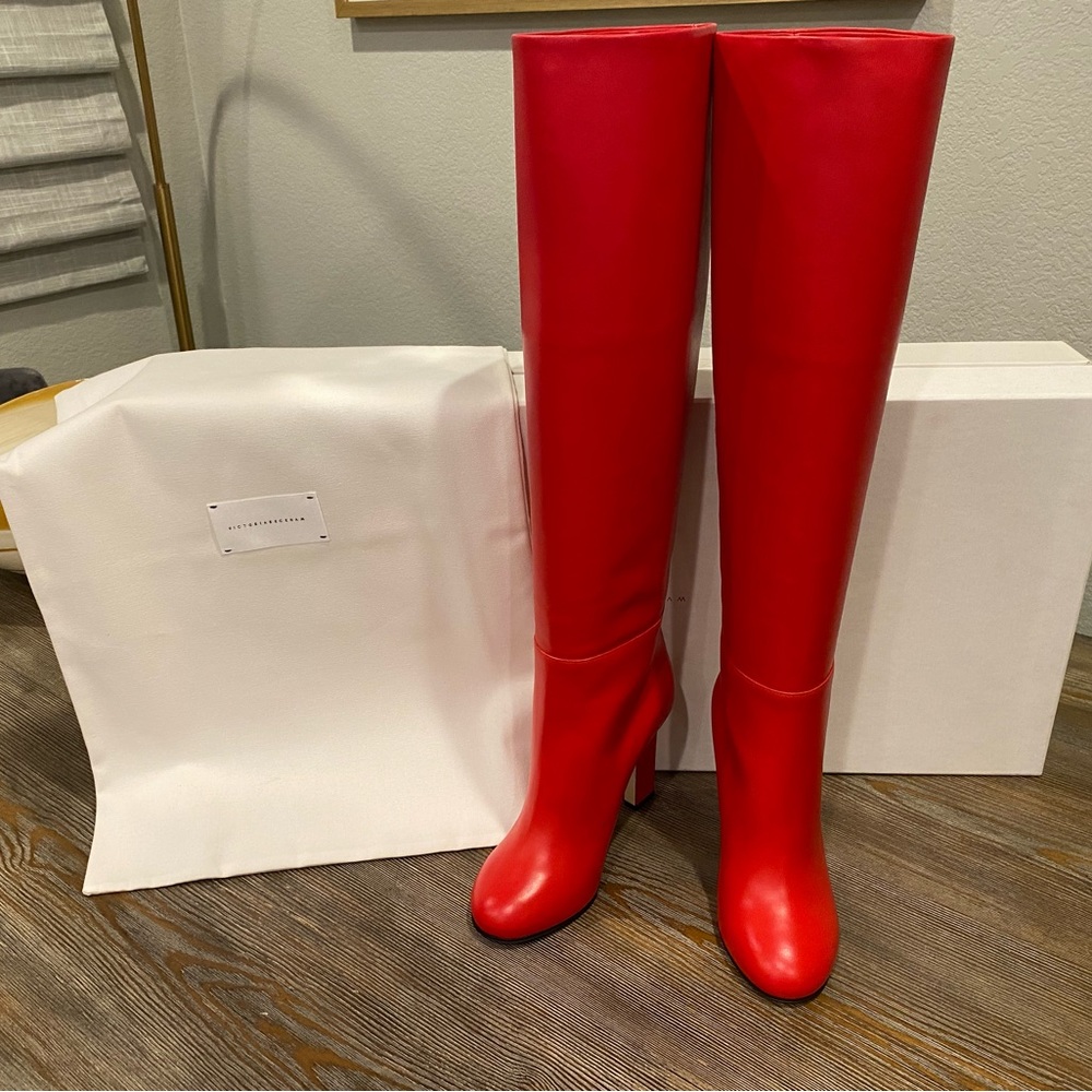 Gorgeous red boots from Victoria Beckham. Never been worn! Brand new.